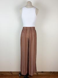 Millie Wide Leg Printed Pant in Brown