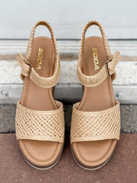 Soda Taite Raffia Wedge in Natural