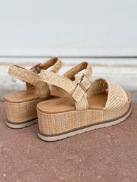 Soda Taite Raffia Wedge in Natural