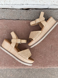 Soda Taite Raffia Wedge in Natural