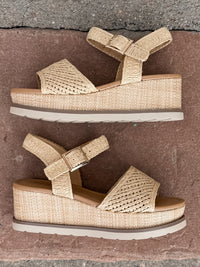 Soda Taite Raffia Wedge in Natural