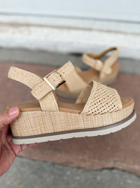 Soda Taite Raffia Wedge in Natural