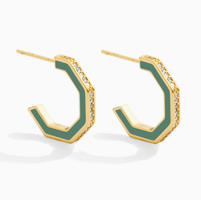 Alice Pave Hexagon Earrings