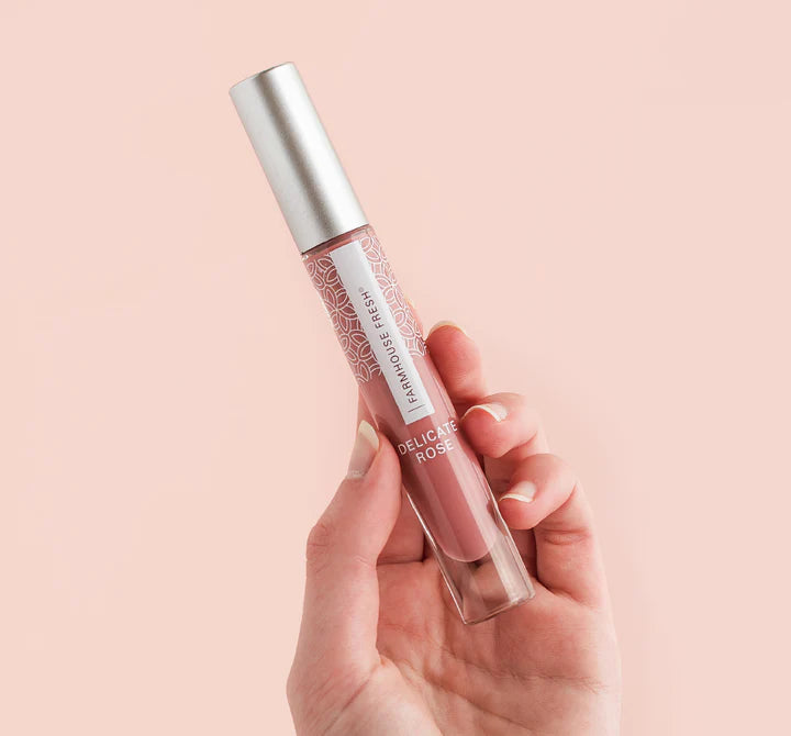 Farmhouse Fresh Vitamin Glaze Oil Infused Lip Gloss in Delicate Rose