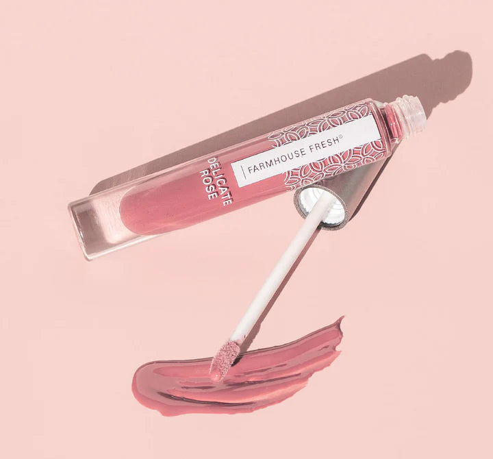 Farmhouse Fresh Vitamin Glaze Oil Infused Lip Gloss in Delicate Rose