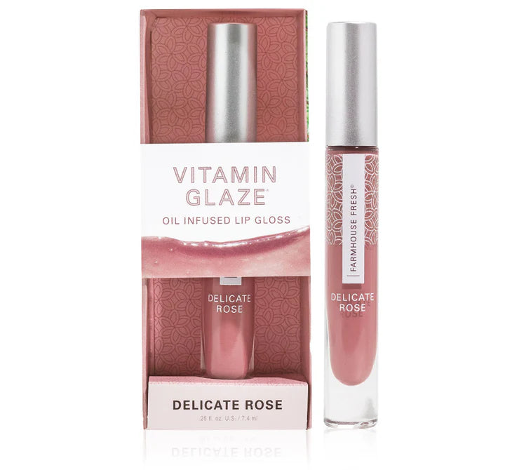 Farmhouse Fresh Vitamin Glaze Oil Infused Lip Gloss in Delicate Rose