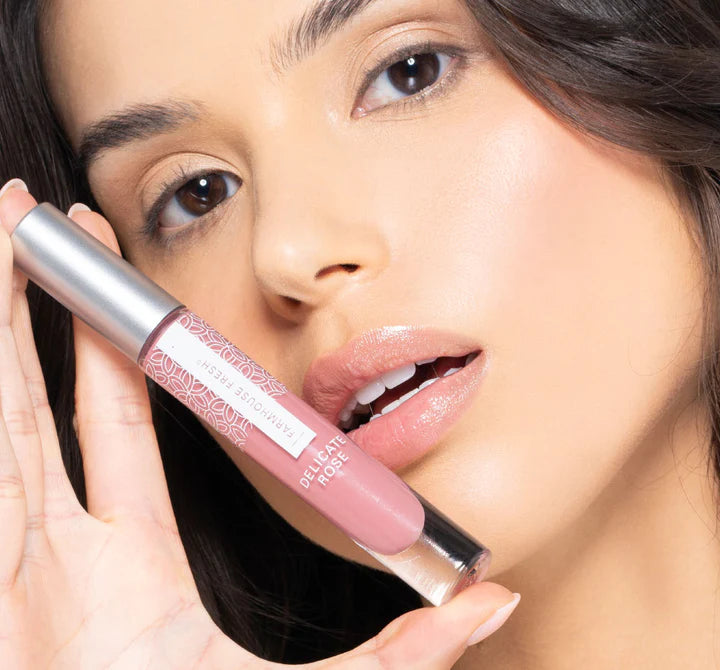 Farmhouse Fresh Vitamin Glaze Oil Infused Lip Gloss in Delicate Rose