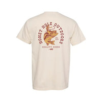 Honey Hole Mens Bass Cowboy Tee in Natural
