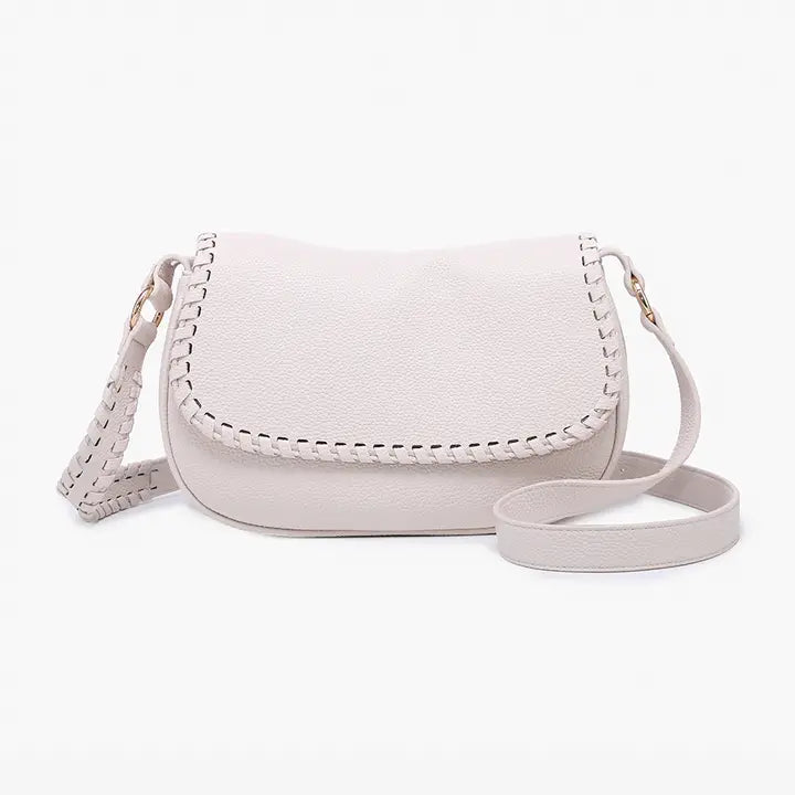 Daia Whipstitch Flapover Crossbody with Strap