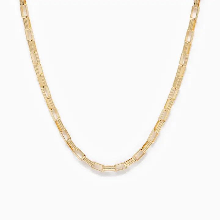 Textured Rectangle Chain Necklace