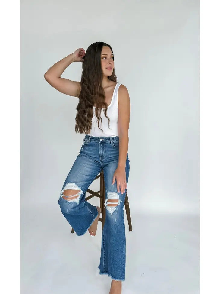 Blakeley Distressed Wide Leg Jeans