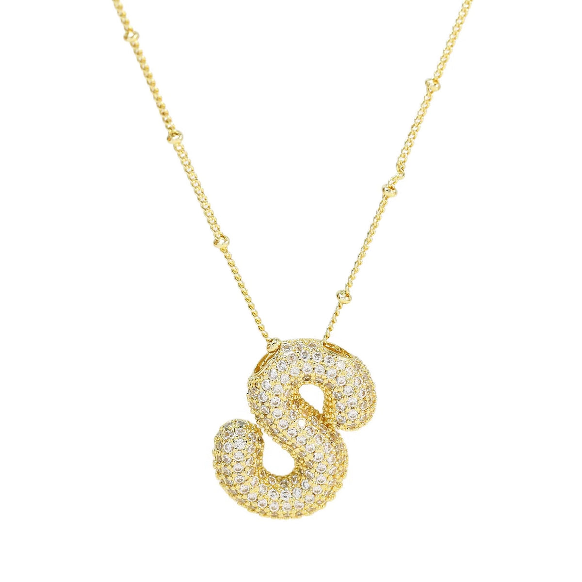Blingy Initial Balloon Bubble Necklace
