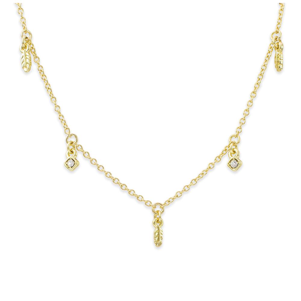 Lucky Feather Feathers of Fab Dangle Necklace