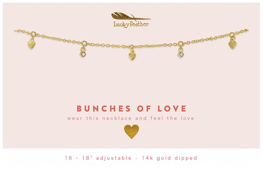 Lucky Feather Bunches of Love Dangle Necklace