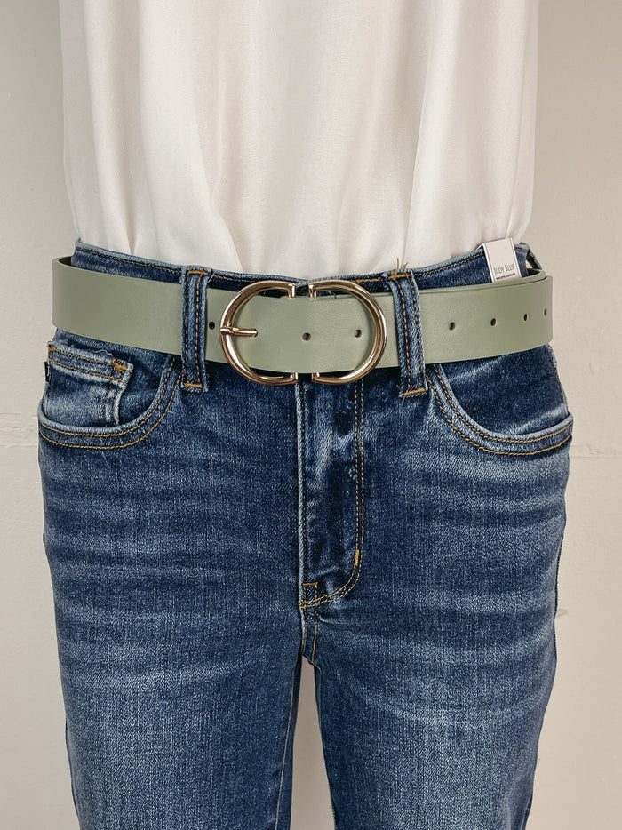 Double Ring Belt in Dusty Mint