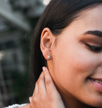 Lucky Feather Pineapple Earrings in Gold