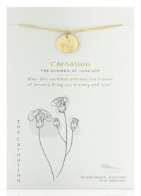 Lucky Feather Birth Month Flower Necklaces