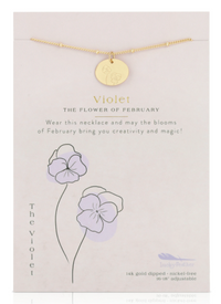 Lucky Feather Birth Month Flower Necklaces