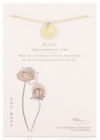 Lucky Feather Birth Month Flower Necklaces