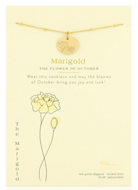 Lucky Feather Birth Month Flower Necklaces