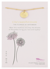 Lucky Feather Birth Month Flower Necklaces