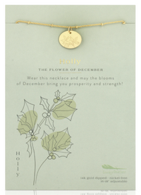 Lucky Feather Birth Month Flower Necklaces