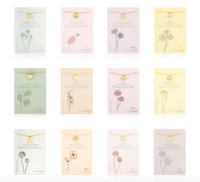 Lucky Feather Birth Month Flower Necklaces