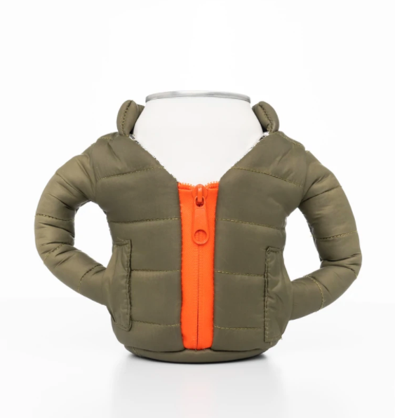 Puffin Beverage Jacket in Green & Orange