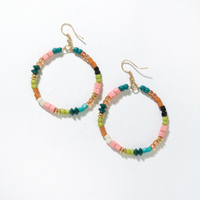 Ink + Alloy Mix Bead Hoop Dangle Earrings