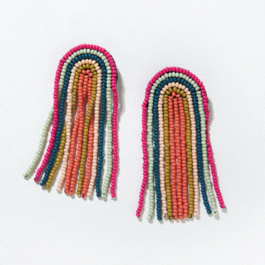 Ink + Alloy Fringe Seed Bead Earrings