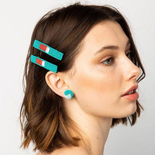 Ink + Alloy 2 Pack Beaded Hair Clip