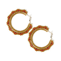 Ink + Alloy Crochet Beaded Hoop Earrings