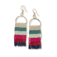 Ink + Alloy Arch Beaded Fringe Earrings