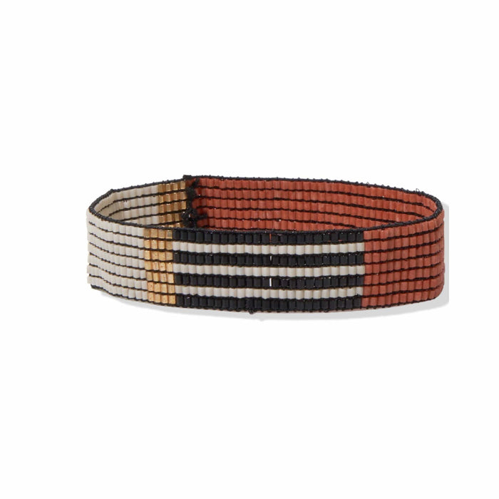 Ink + Alloy Stretch Beaded Flat Bracelet