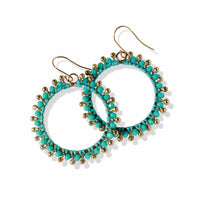 Ink + Alloy Brass Hoop Beaded Earrings