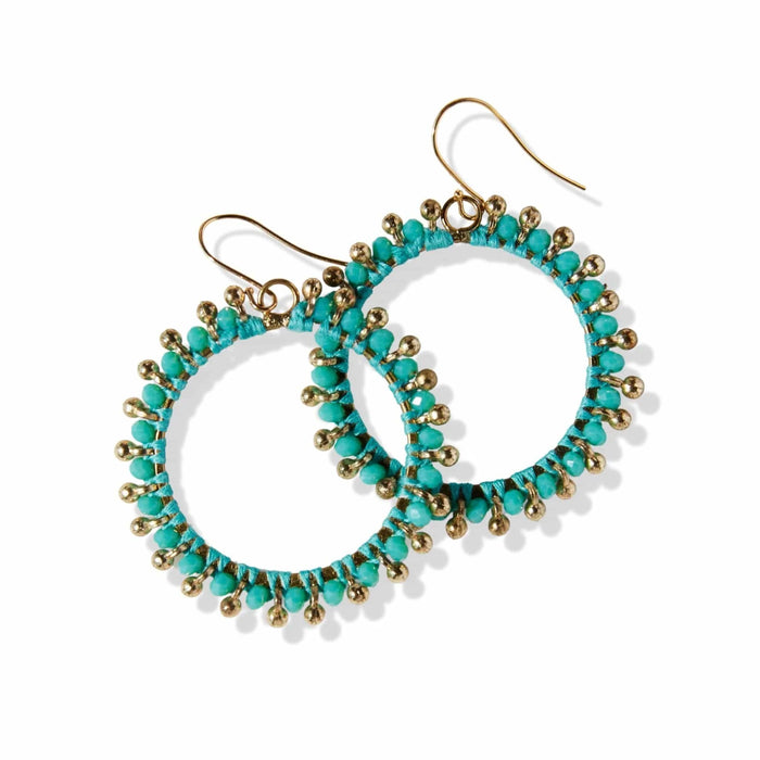 Ink + Alloy Brass Hoop Beaded Earrings