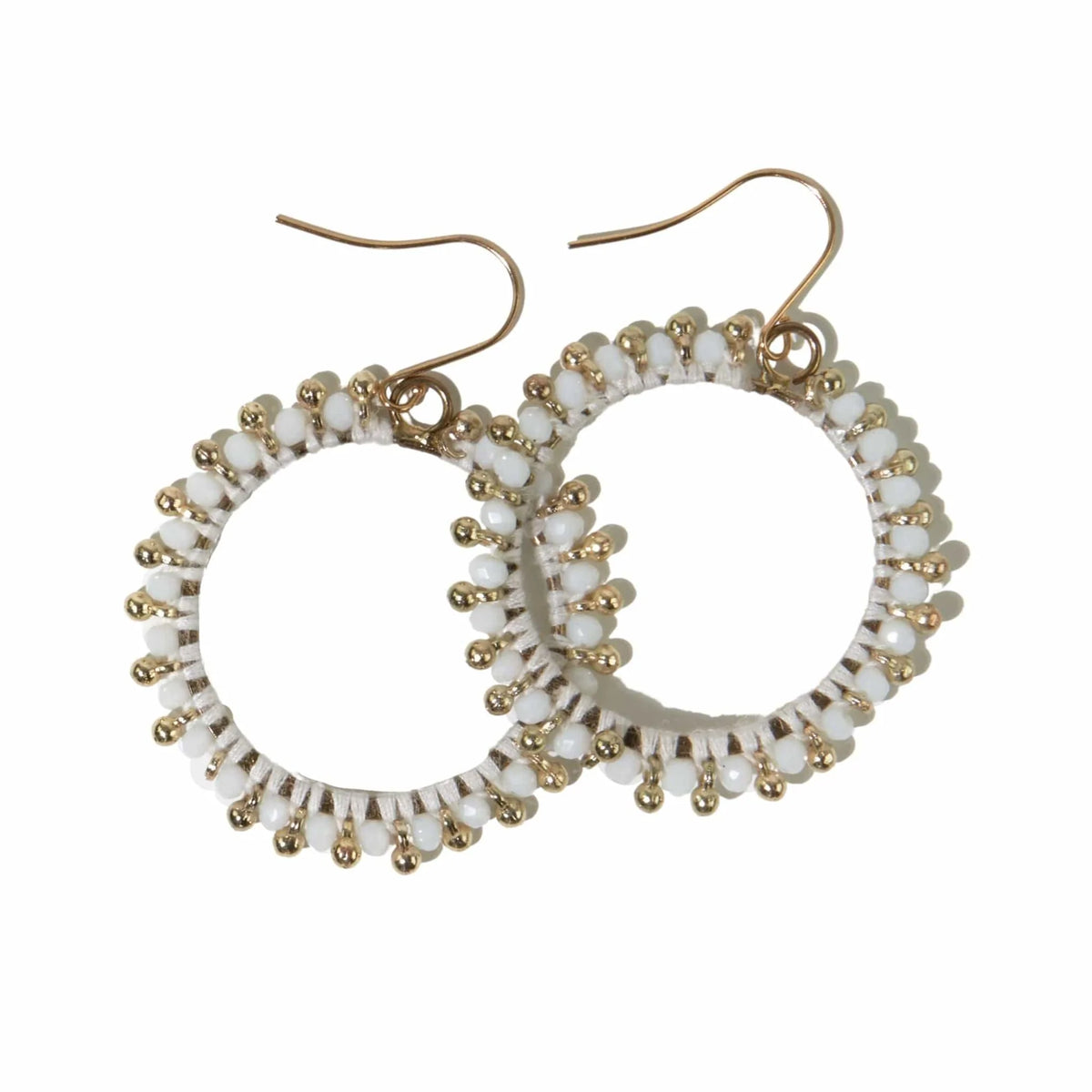 Ink + Alloy Brass Hoop Beaded Earrings