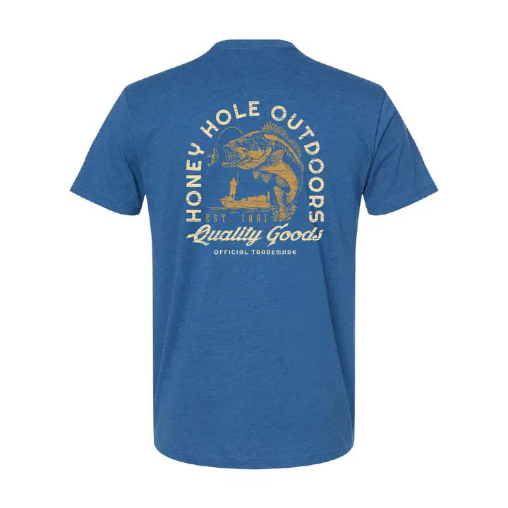 Honey Hole Mens Bass N Boat in Heather Cool Blue