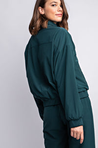 Tess 1/4 Zip Pullover in Midnight Green