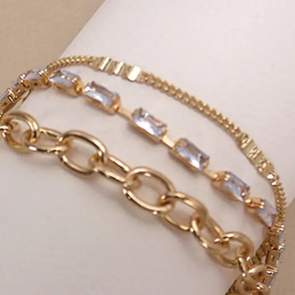 Multi Layer Toggle Bracelet in Gold