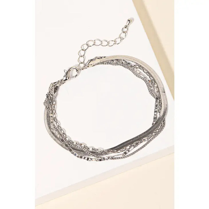 Multi Chain Bracelet in Silver