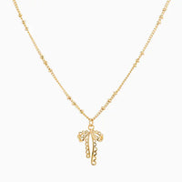 Lace Bow Necklace in Gold