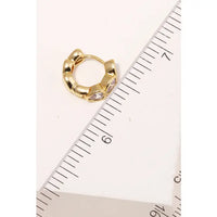 Mini Heart Huggie Earrings in Gold