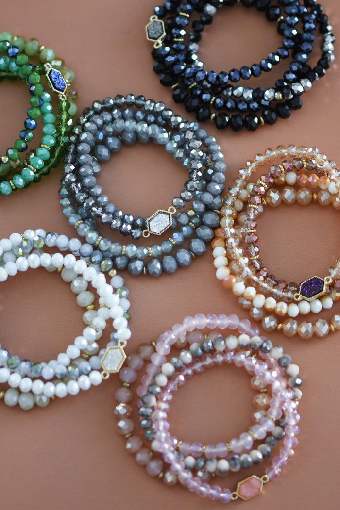 Beaded Stacking Stretch Bracelet Set