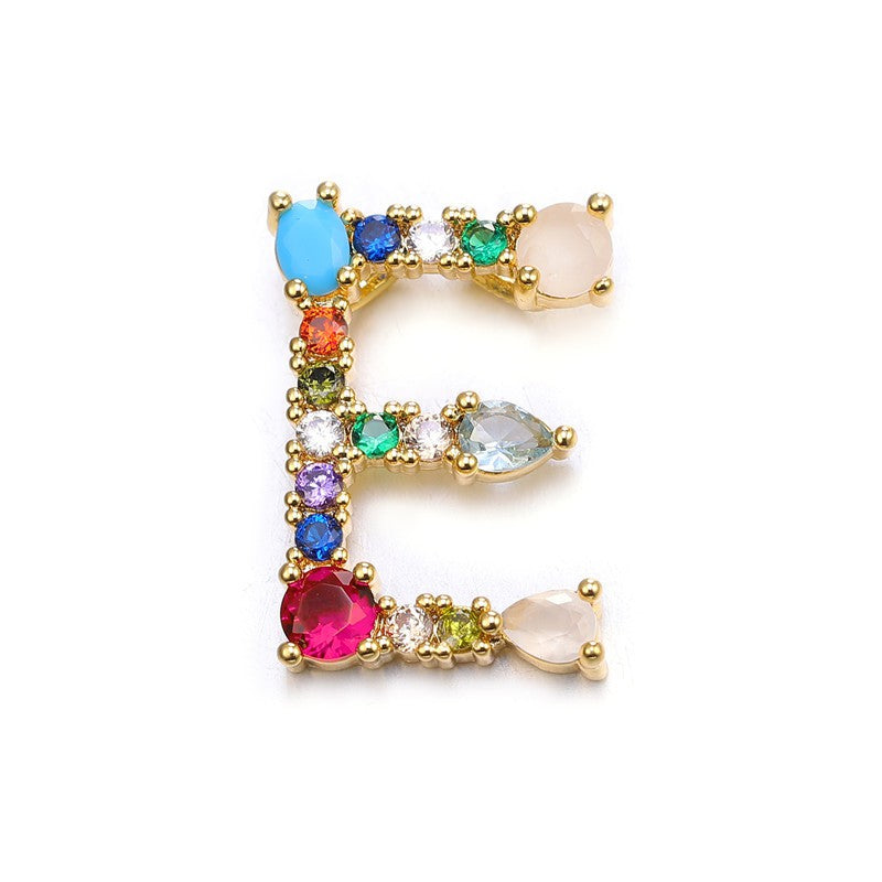 Gem Initial Necklace in Gold