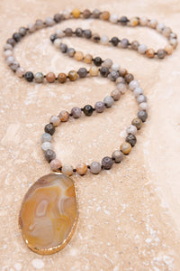 Tanya Necklace in Bamboo Agate