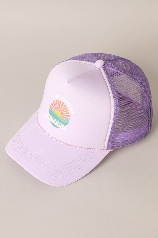 Sunshine Trucker Hat in Lavender