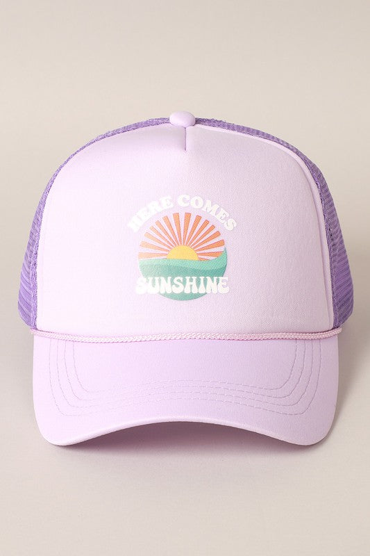 Sunshine Trucker Hat in Lavender