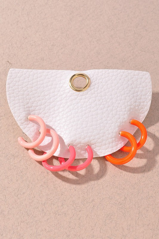 Colorful Hoop Earring Set