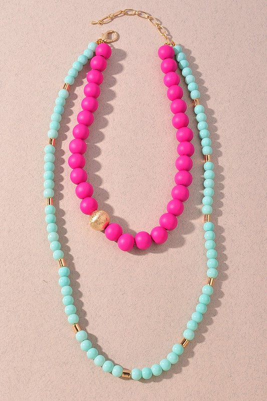 Colorful Beaded Layered Necklace